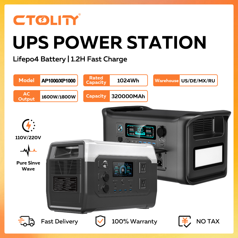 Outdoor Power Outlet Solar - CTOLITY Stazione di Alimentazione Portatile 1800W