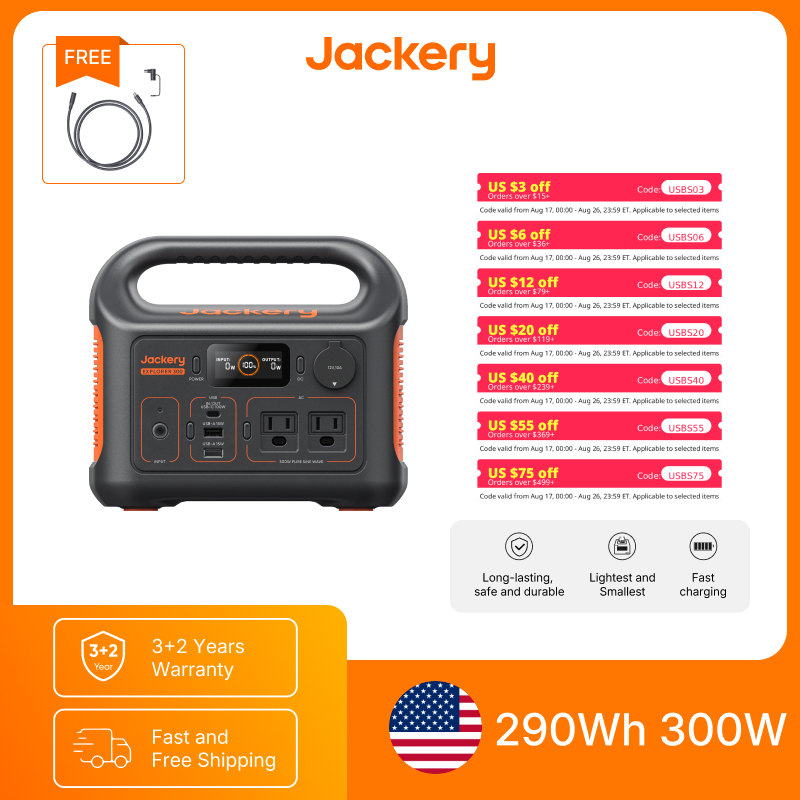 Extension Cord Outdoor - Jackery Stazione di Alimentazione Portatile Explorer