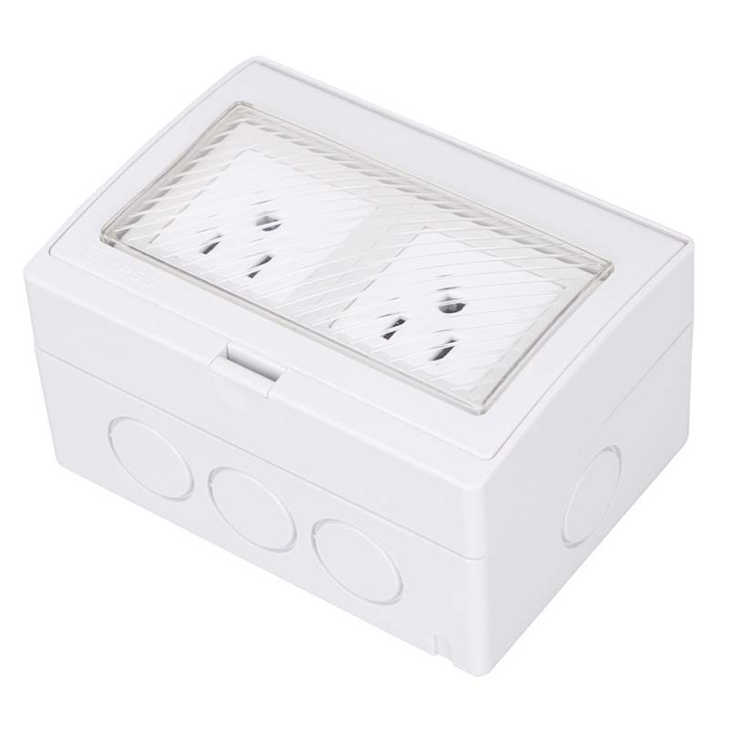 Outdoor Kitchen Power Outlet - Presa a muro impermeabile bianca per