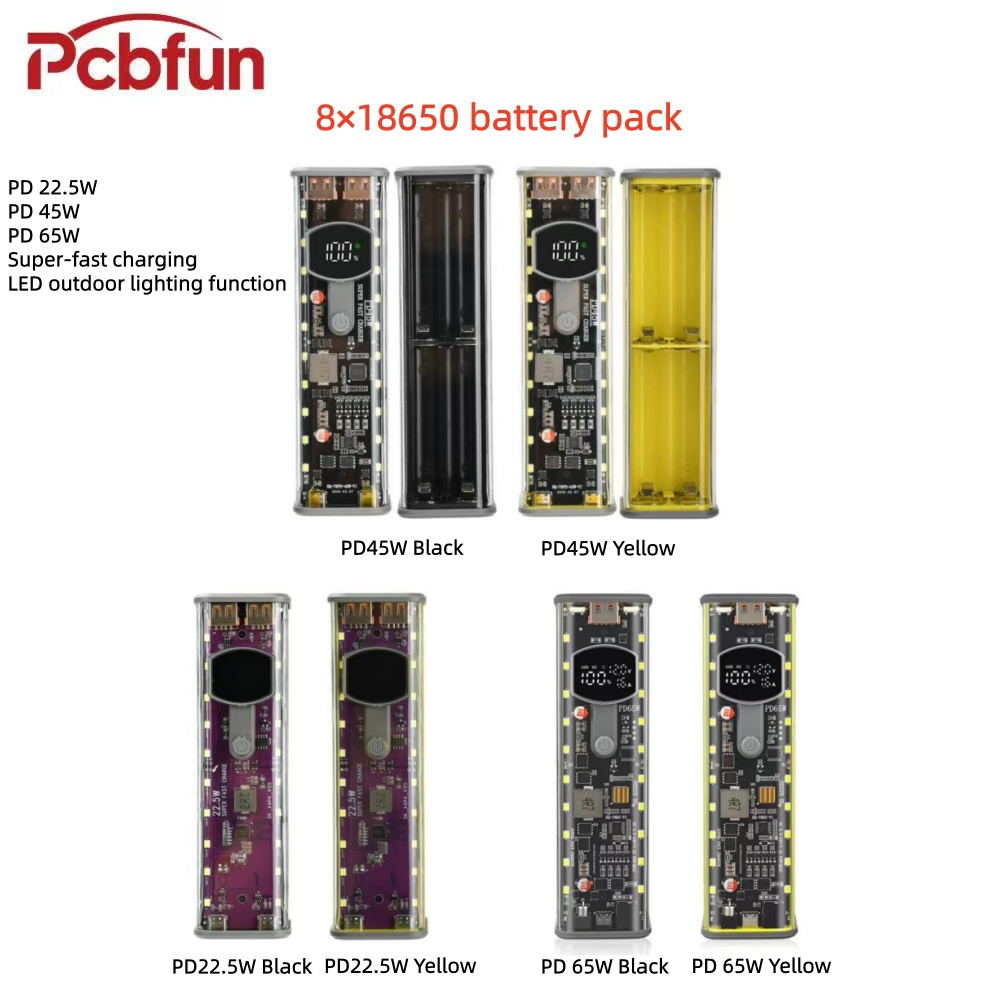 Outdoor Power Board Box - Custodia per batterie 8×18650 senza saldature,