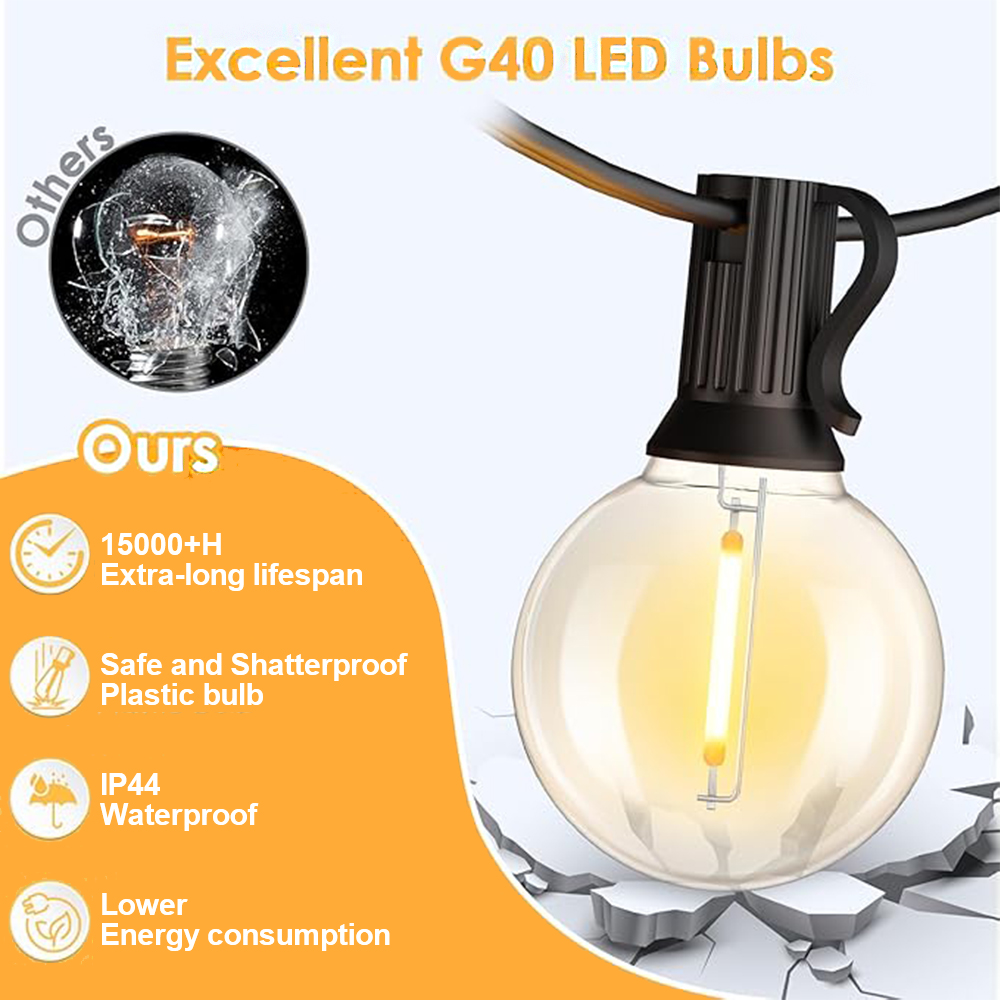 Luci a stringa LED G40 per est - Outdoor Power Hub recensione e prezzo