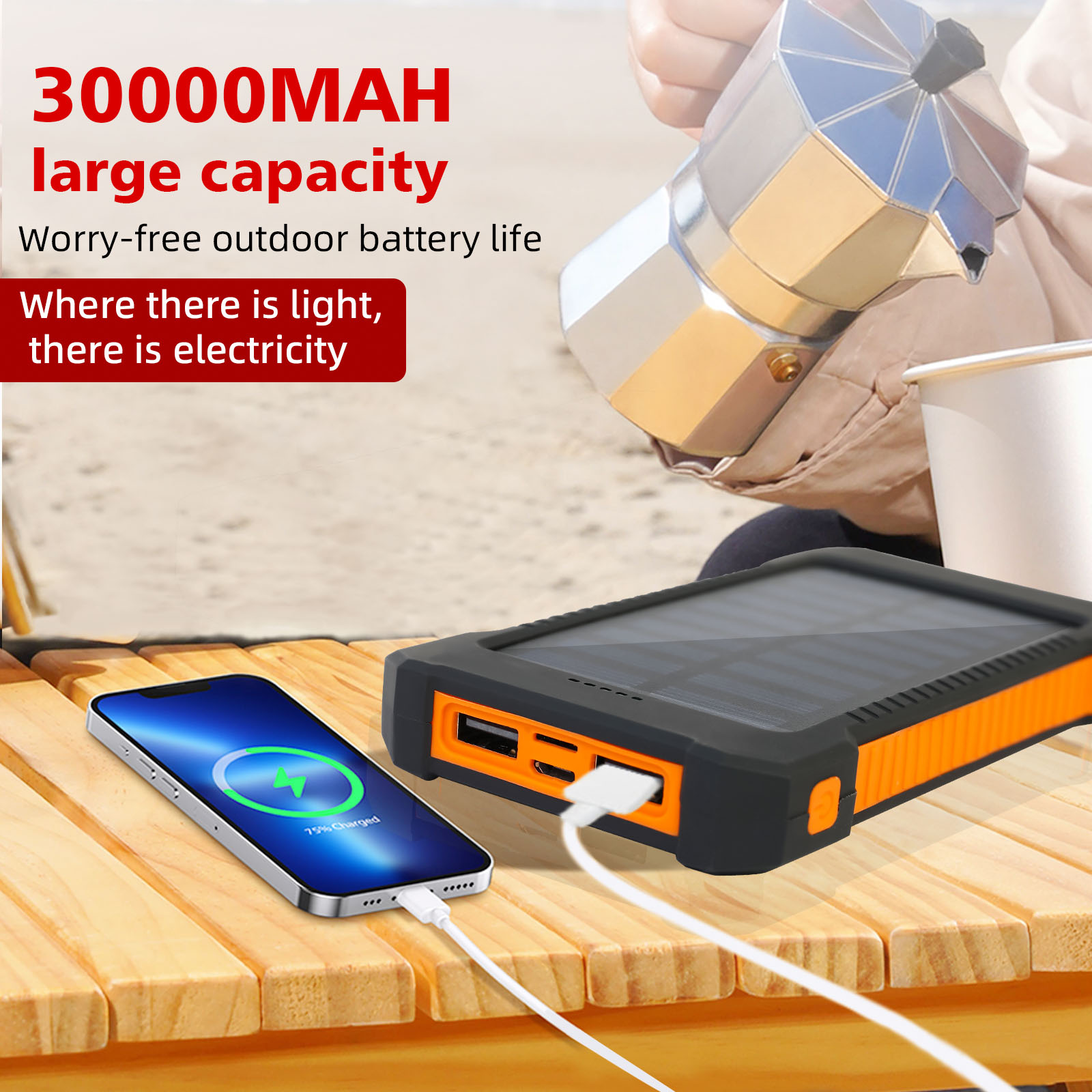 26800mAh Solar Power Bank Rica - Outdoor Power Board Box recensione e prezzo