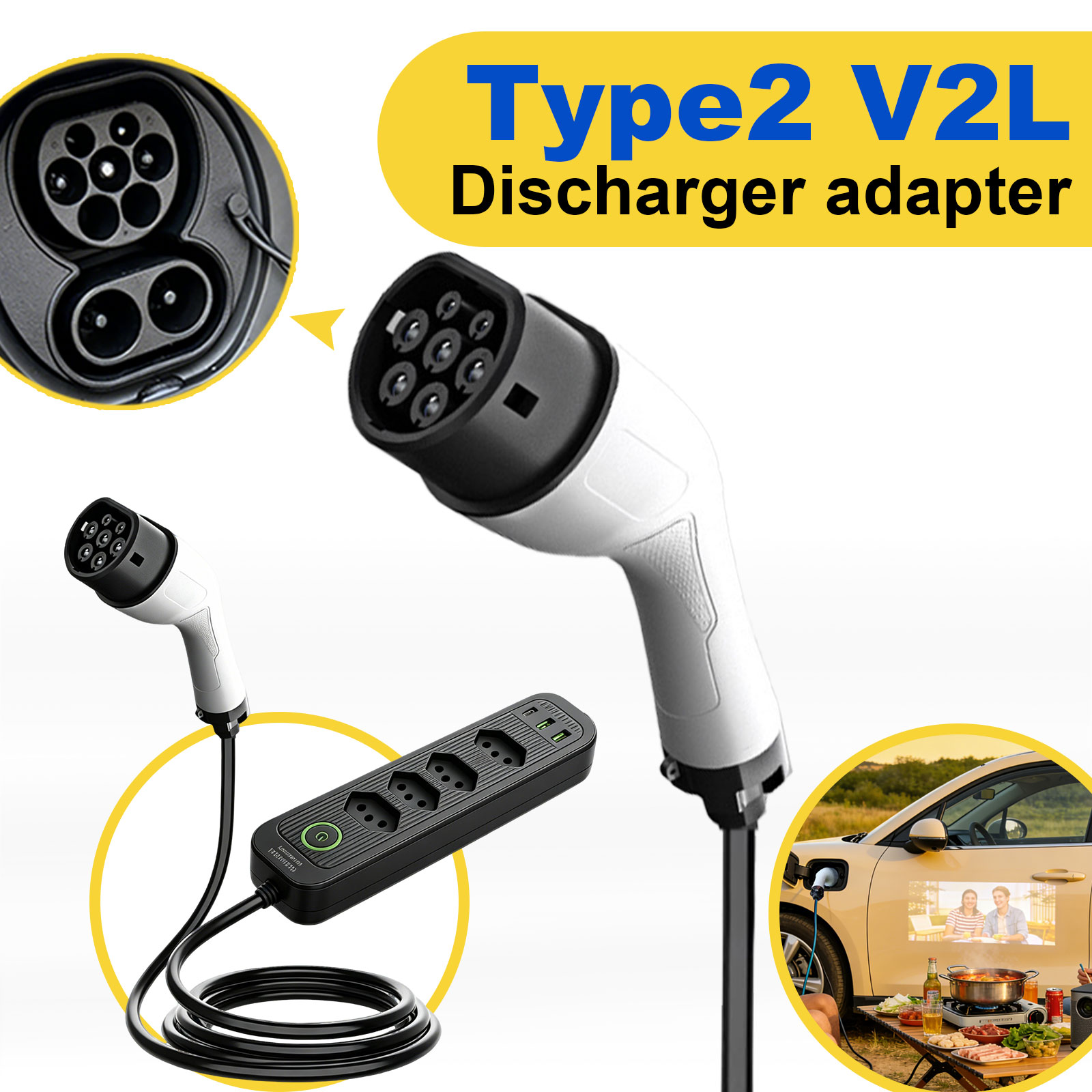 Adattatore di scarica V2L Tipo - Outdoor Power Outlet Extension recensione e prezzo